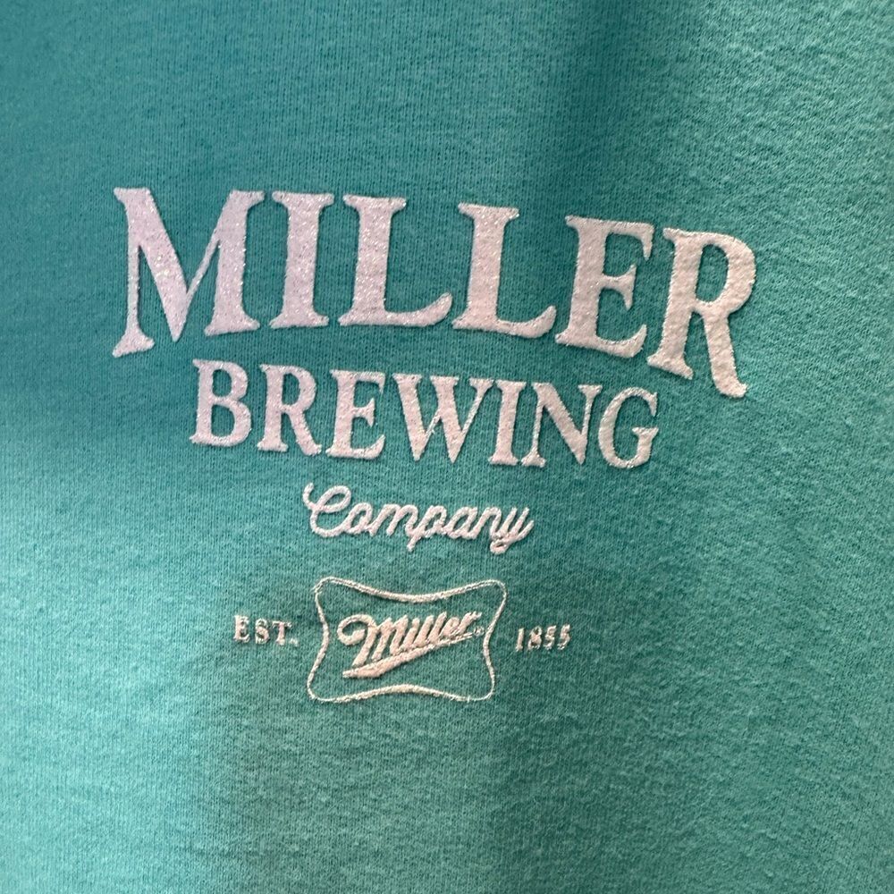 NWOT Camp, David Miller brewing Company, Teal, 3/4 zip pull over - Picture 5 of 10